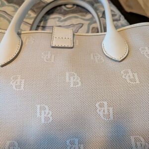 Dooney & Bourke Cream  Canvas with Leather Accents Satchel/Cross Body